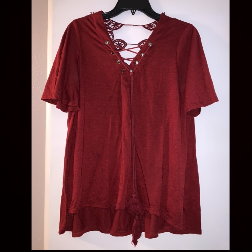 Burgundy top